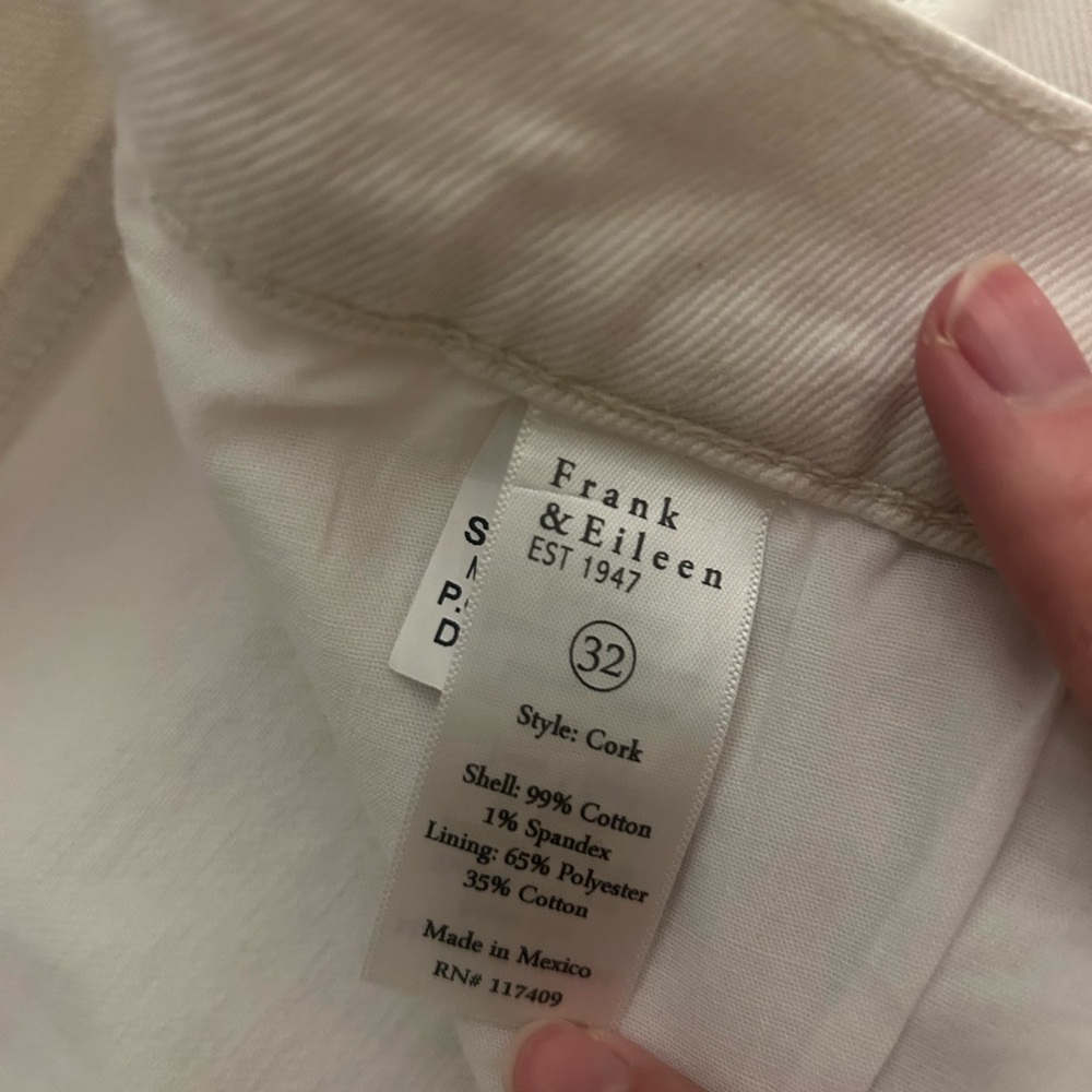Frank & Eileen White Cotton Jeans - Picture 3 of 6